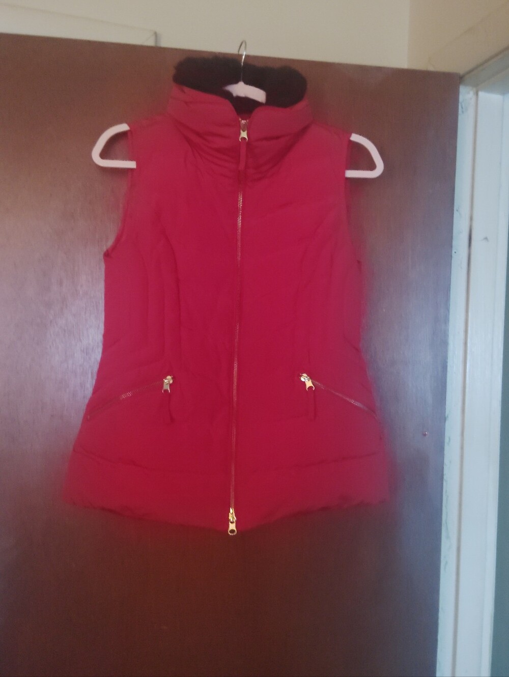 TALBOTS Faux Fur Trim Down Vest - XS - Picture 4 of 10